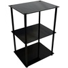 image:imageConvenience Concepts Designs2Go Midnight Classic 3Tier Glass Square EndLamp Table Black GlassBlackBlack