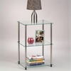 image:imageConvenience Concepts Designs2Go Midnight Classic 3Tier Glass Square EndLamp Table Black GlassGlass