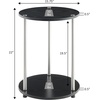 image:imageConvenience Concepts Designs2Go No Tools 2 Tier Round End Table 1575  Contemporary Modern Side Table with Storage Shelf for Family Room Office Den BlackBlack