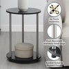 image:imageConvenience Concepts Designs2Go No Tools 2 Tier Round End Table 1575  Contemporary Modern Side Table with Storage Shelf for Family Room Office Den BlackBlack
