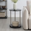 image:imageConvenience Concepts Designs2Go No Tools 2 Tier Round End Table 1575  Contemporary Modern Side Table with Storage Shelf for Family Room Office Den BlackBlack