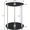 image:imageConvenience Concepts Designs2Go No Tools 2 Tier Round End Table 1575  Contemporary Modern Side Table with Storage Shelf for Family Room Office Den BlackWhite