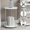 image:imageConvenience Concepts Designs2Go No Tools 2 Tier Round End Table 1575  Contemporary Modern Side Table with Storage Shelf for Family Room Office Den BlackWhite