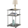 image:imageConvenience Concepts Designs2Go No Tools 3Tier End Table Faux Gray MarbleChromeFaux Gray Marble  Chrome
