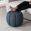 image:imageConvenience Concepts Designs4Comfort Daisy Accent Storage Ottoman 20  Round Modern Upholstered Foot Stool and Small Table with Tray Lid for Living Room Storage Ottoman Seat Dark Blue FabricBlue