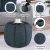 image:imageConvenience Concepts Designs4Comfort Daisy Accent Storage Ottoman 20  Round Modern Upholstered Foot Stool and Small Table with Tray Lid for Living Room Storage Ottoman Seat Dark Blue FabricBlue