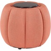 image:imageConvenience Concepts Designs4Comfort Daisy Accent Storage Ottoman 20  Round Modern Upholstered Foot Stool and Small Table with Tray Lid for Living Room Storage Ottoman Seat Dark Blue FabricCoral