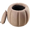 image:imageConvenience Concepts Designs4Comfort Daisy Accent Storage Ottoman 20  Round Modern Upholstered Foot Stool and Small Table with Tray Lid for Living Room Storage Ottoman Seat Dark Blue FabricTan