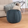 image:imageConvenience Concepts Designs4Comfort Daisy Accent Storage Ottoman 20  Round Modern Upholstered Foot Stool and Small Table with Tray Lid for Living Room Storage Ottoman Seat Dark Blue FabricBlue