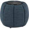 image:imageConvenience Concepts Designs4Comfort Daisy Accent Storage Ottoman 20  Round Modern Upholstered Foot Stool and Small Table with Tray Lid for Living Room Storage Ottoman Seat Dark Blue FabricBlue
