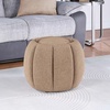 image:imageConvenience Concepts Designs4Comfort Daisy Accent Storage Ottoman 20  Round Modern Upholstered Foot Stool and Small Table with Tray Lid for Living Room Storage Ottoman Seat Dark Blue FabricTan