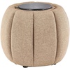 image:imageConvenience Concepts Designs4Comfort Daisy Accent Storage Ottoman 20  Round Modern Upholstered Foot Stool and Small Table with Tray Lid for Living Room Storage Ottoman Seat Dark Blue FabricTan