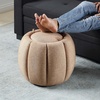 image:imageConvenience Concepts Designs4Comfort Daisy Accent Storage Ottoman 20  Round Modern Upholstered Foot Stool and Small Table with Tray Lid for Living Room Storage Ottoman Seat Dark Blue FabricTan