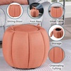 image:imageConvenience Concepts Designs4Comfort Daisy Accent Storage Ottoman 20  Round Modern Upholstered Foot Stool and Small Table with Tray Lid for Living Room Storage Ottoman Seat Dark Blue FabricCoral
