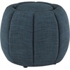 image:imageConvenience Concepts Designs4Comfort Daisy Accent Storage Ottoman 20  Round Modern Upholstered Foot Stool and Small Table with Tray Lid for Living Room Storage Ottoman Seat Dark Blue FabricBlue