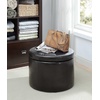 image:imageConvenience Concepts Designs4Comfort Round Shoe Ottoman Tan FabricBlack