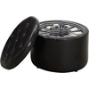 image:imageConvenience Concepts Designs4Comfort Round Shoe Ottoman Tan FabricBlack