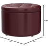 image:imageConvenience Concepts Designs4Comfort Round Shoe Ottoman Tan FabricBurgundy