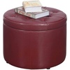 image:imageConvenience Concepts Designs4Comfort Round Shoe Ottoman Tan FabricBurgundy