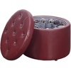 image:imageConvenience Concepts Designs4Comfort Round Shoe Ottoman Tan FabricBurgundy
