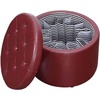 image:imageConvenience Concepts Designs4Comfort Round Shoe Ottoman Tan FabricBurgundy
