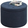 image:imageConvenience Concepts Designs4Comfort Round Shoe Ottoman Tan FabricDark Blue Fabric