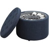 image:imageConvenience Concepts Designs4Comfort Round Shoe Ottoman Tan FabricDark Blue Fabric