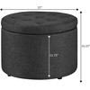 image:imageConvenience Concepts Designs4Comfort Round Shoe Ottoman Tan FabricDark Blue Fabric