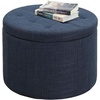 image:imageConvenience Concepts Designs4Comfort Round Shoe Ottoman Tan FabricDark Blue Fabric