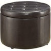 image:imageConvenience Concepts Designs4Comfort Round Shoe Ottoman Tan FabricEspresso