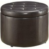 image:imageConvenience Concepts Designs4Comfort Round Shoe Ottoman Tan FabricEspresso