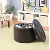 image:imageConvenience Concepts Designs4Comfort Round Shoe Ottoman Tan FabricEspresso