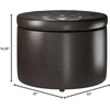 image:imageConvenience Concepts Designs4Comfort Round Shoe Ottoman Tan FabricEspresso