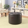image:imageConvenience Concepts Designs4Comfort Round Shoe Ottoman Tan FabricEspresso