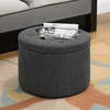 image:imageConvenience Concepts Designs4Comfort Round Shoe Ottoman Tan FabricGray Fabric