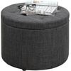 image:imageConvenience Concepts Designs4Comfort Round Shoe Ottoman Tan FabricGray Fabric