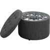 image:imageConvenience Concepts Designs4Comfort Round Shoe Ottoman Tan FabricGray Fabric