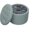 image:imageConvenience Concepts Designs4Comfort Round Shoe Ottoman Tan FabricGreen Faux Linen