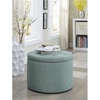 image:imageConvenience Concepts Designs4Comfort Round Shoe Ottoman Tan FabricGreen Faux Linen