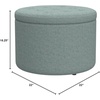 image:imageConvenience Concepts Designs4Comfort Round Shoe Ottoman Tan FabricGreen Faux Linen