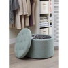 image:imageConvenience Concepts Designs4Comfort Round Shoe Ottoman Tan FabricGreen Faux Linen