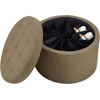 image:imageConvenience Concepts Designs4Comfort Round Shoe Ottoman Tan FabricSandstone Linen