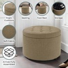 image:imageConvenience Concepts Designs4Comfort Round Shoe Ottoman Tan FabricSandstone Linen
