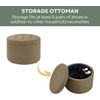image:imageConvenience Concepts Designs4Comfort Round Shoe Ottoman Tan FabricSandstone Linen