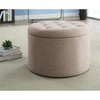 image:imageConvenience Concepts Designs4Comfort Round Shoe Ottoman Tan FabricTan Fabric