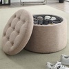 image:imageConvenience Concepts Designs4Comfort Round Shoe Ottoman Tan FabricTan Fabric