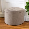 image:imageConvenience Concepts Designs4Comfort Round Shoe Ottoman Tan FabricTan Fabric