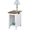 image:imageConvenience Concepts Edison End Table with Charging Station DriftwoodWhiteDriftwoodWhite