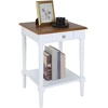 image:imageConvenience Concepts French Country 1 Drawer End Table with Shelf Dark WalnutWhiteDark WalnutWhite