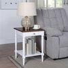 image:imageConvenience Concepts French Country 1 Drawer End Table with Shelf Dark WalnutWhiteDark WalnutWhite